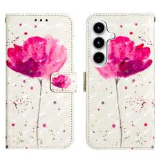 OEM - Samsung Galaxy A35 5G Fodral &Auml;kta L&auml;der 3D M&ouml;nster - Blomma