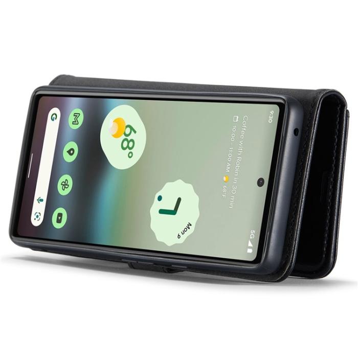 DG.MING - DG.MING Google Pixel 6a Plånboksfodral Detachable 2in1 Äkta Läder - Svart