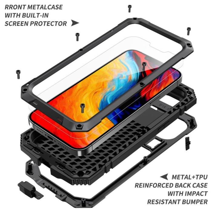 R-JUST - R-JUST Mobilskal till iPhone 14 Plus Hybrid Skydd Back Cover Svart