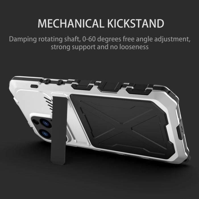 R-JUST - R-JUST Mobilskal till iPhone 14 Plus i Silikon + Metall Skydd Silver