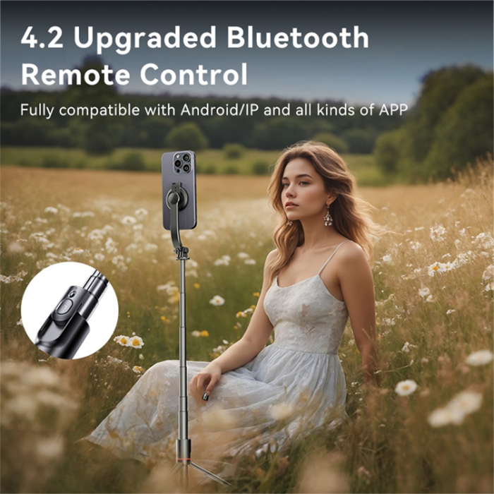 A-One Brand - YESIDO Bluetooth Selfie Stick Magnetisk Tripod Stand - Svart