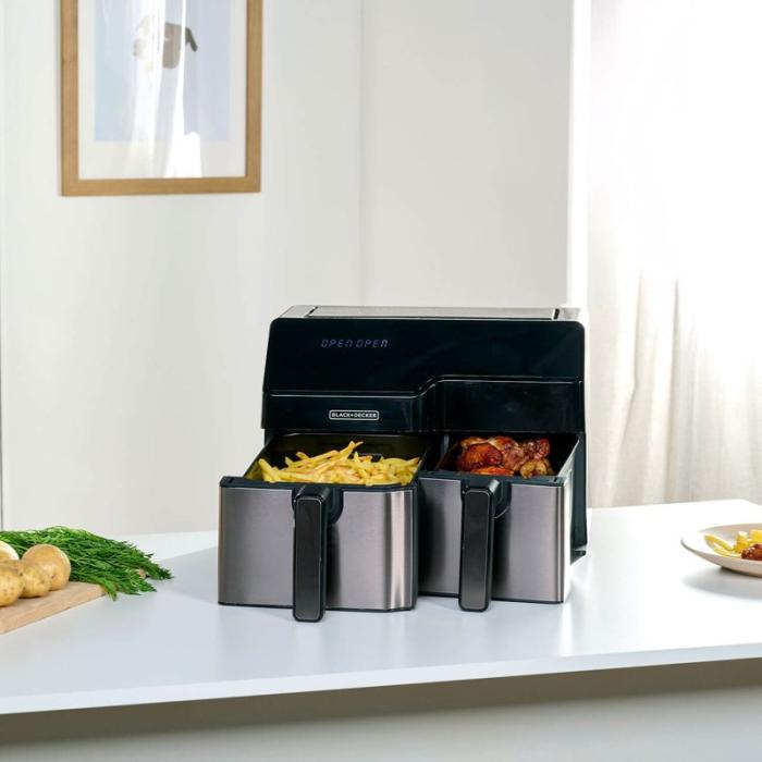 BLACK+DECK - BLACK+DECK Air Fryer Dual Basket 2500W
