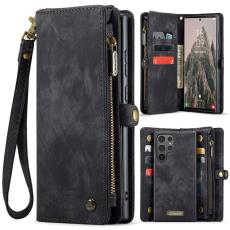 Caseme - CaseMe Pl&aring;nboksfodral f&ouml;r Samsung Galaxy S26 Ultra Konstl&auml;der med rem - Svart