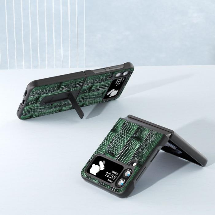 ABEEL - ABEEL Mobilskal till Galaxy Z Flip4 5G Mahjong Textur Grön