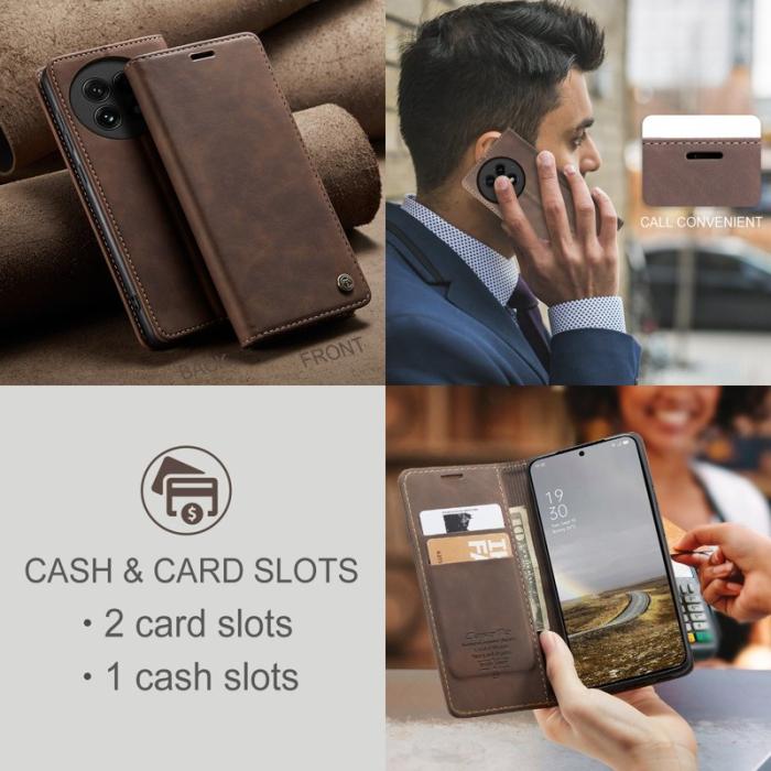 Caseme - CASEME 013 Case OnePlus 13 Plånboksfodral Konstläder - Kaffe