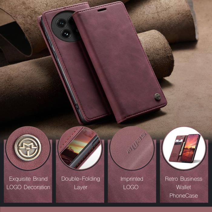 Caseme - CASEME 013 Case OnePlus 13 Plånboksfodral Konstläder - Röd