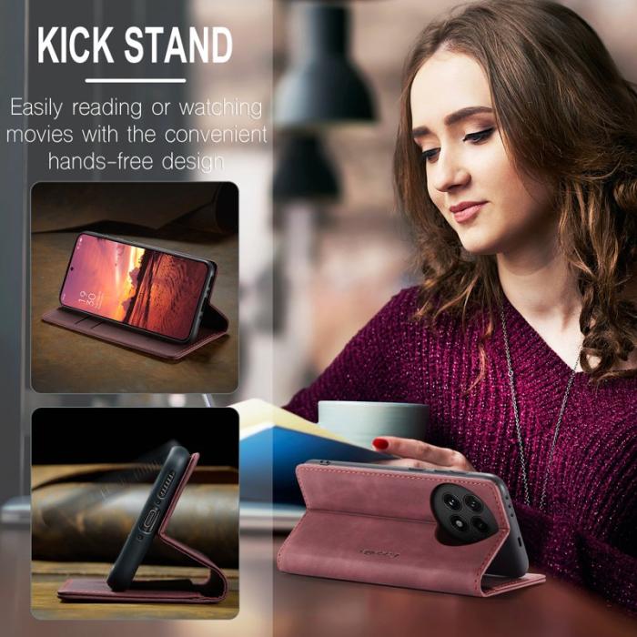 Caseme - CASEME 013 Case OnePlus 13 Plånboksfodral Konstläder - Röd