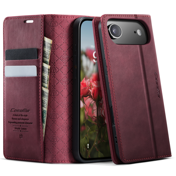 Caseme - Caseme iPhone Air Plånboksfodral RFID Blocking 033 - Röd