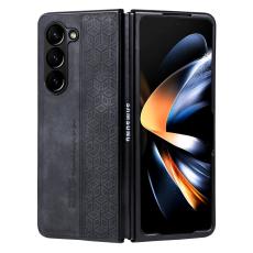 AZNS - AZNS Samsung Galaxy Z Fold5 Pl&aring;nboksfodral Konstl&auml;der - Svart