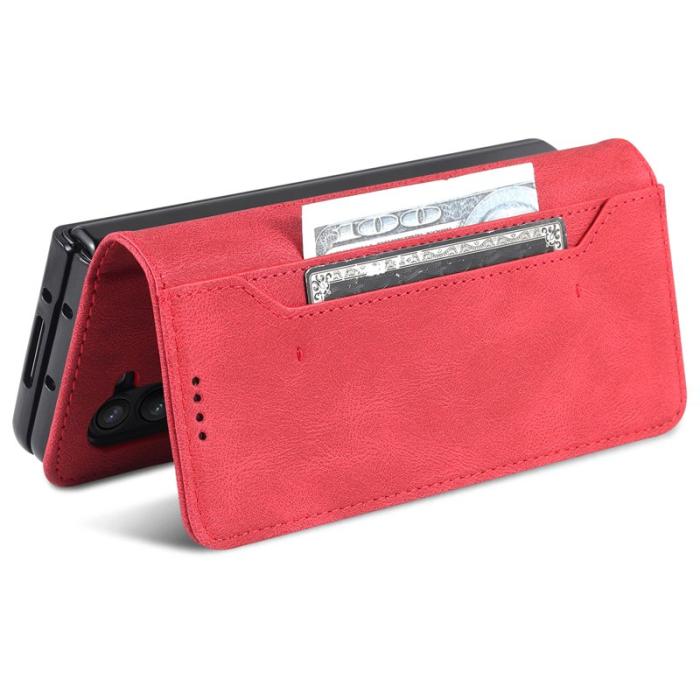 AZNS - AZNS Samsung Galaxy Z Fold5 Plånboksfodral Konstläder - Röd