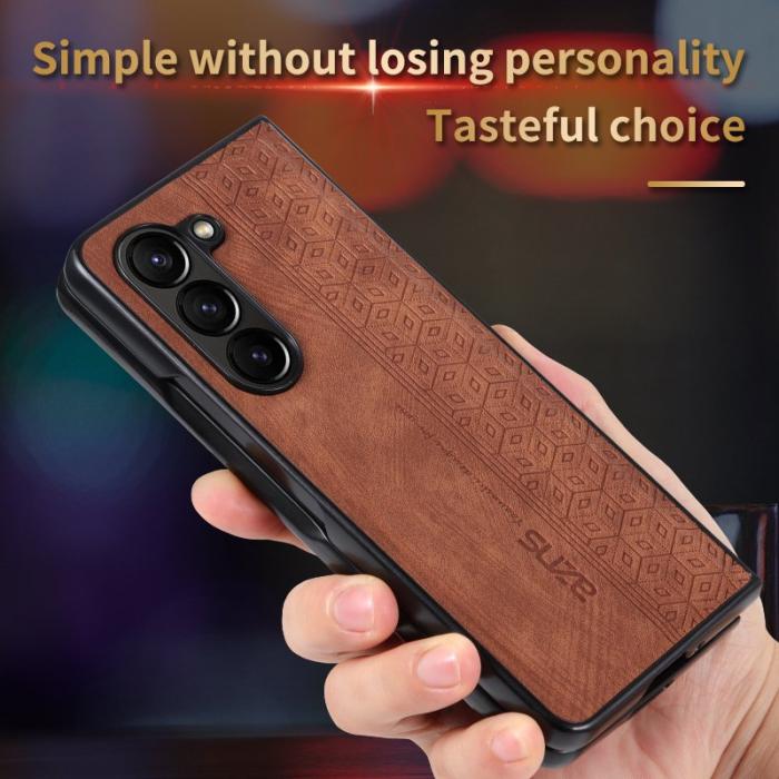 AZNS - AZNS Samsung Galaxy Z Fold5 Plånboksfodral Konstläder - Svart