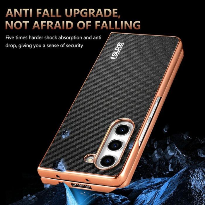 AZNS - AZNS Samsung Galaxy Z Fold5 Fodral PU+TPU - Blå