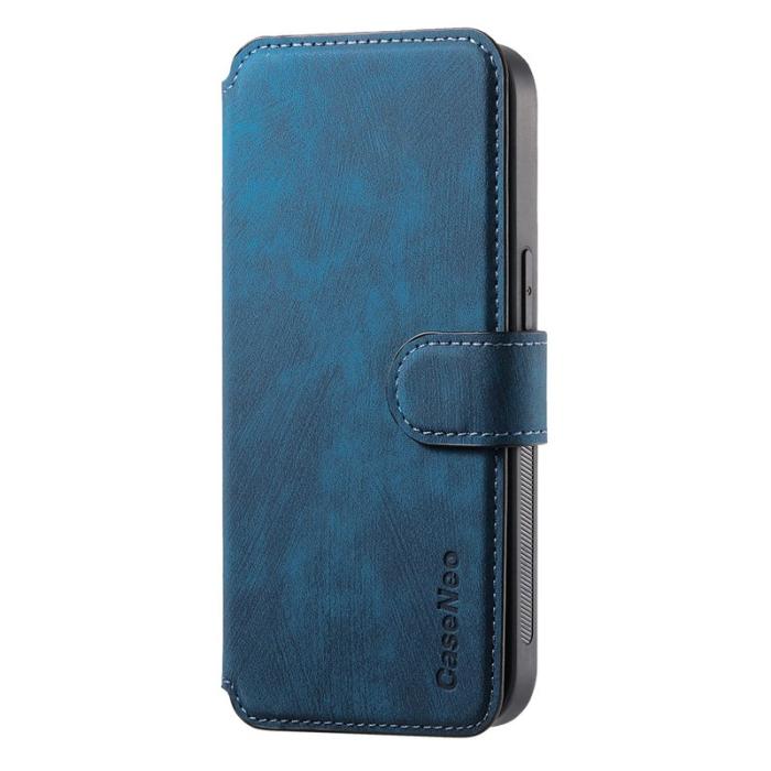 CASENEO - CASENEO iPhone 14 Plus Plånboksfodral Konstläder - Blå