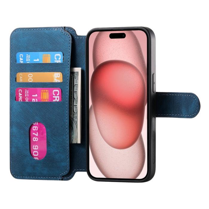 CASENEO - CASENEO iPhone 14 Plus Plånboksfodral Konstläder - Blå