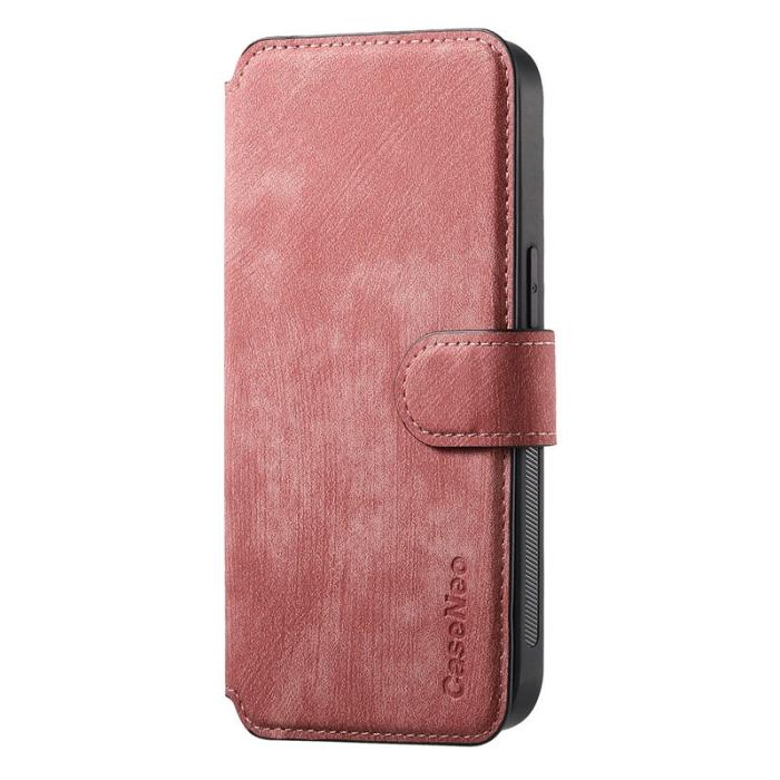 CASENEO - CASENEO iPhone 14 Plus Plånboksfodral Konstläder - Rosa