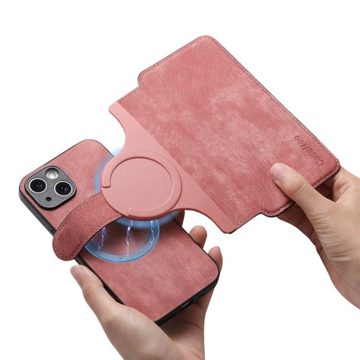 CASENEO - CASENEO iPhone 14 Plus Plånboksfodral Konstläder - Rosa