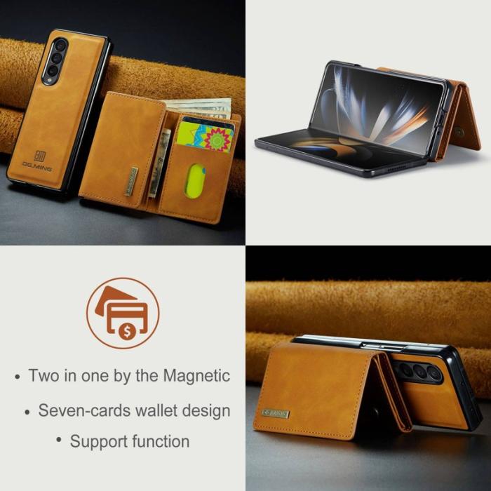 DG.MING - DG.MING Konstläder Plånboksfodral för Samsung Galaxy Z Fold3 5G - Brun