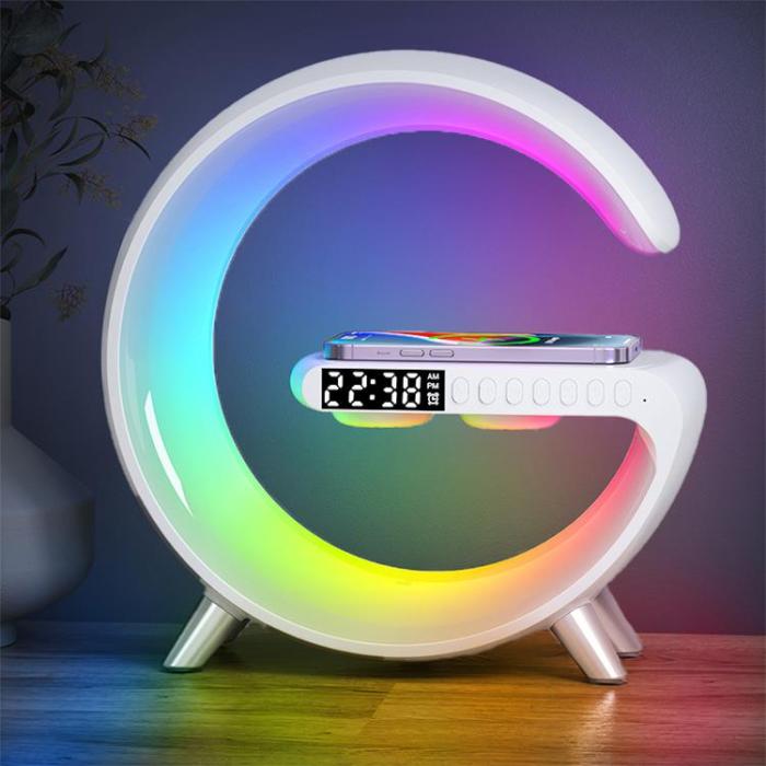 A-One Brand - Multifunktionel N69 Trådlös Laddare 15W Bluetooth Högtalare - Vit