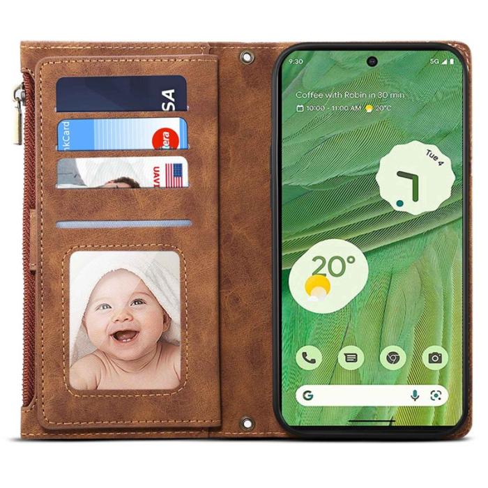 ESEBLE - ESEBLE Star Series Google Pixel 9 Plånboksfodral Konstläder - Brun