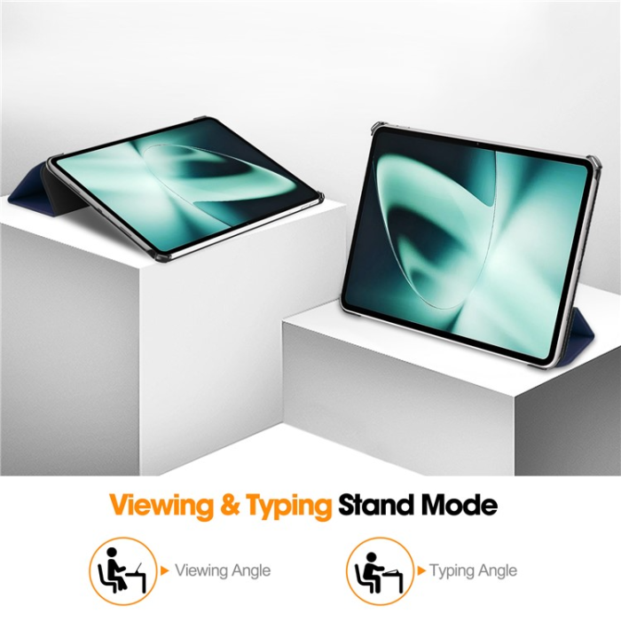A-One Brand - OnePlus Pad Fodral Smart Tri-Fold Stand PU-Läder - Blå