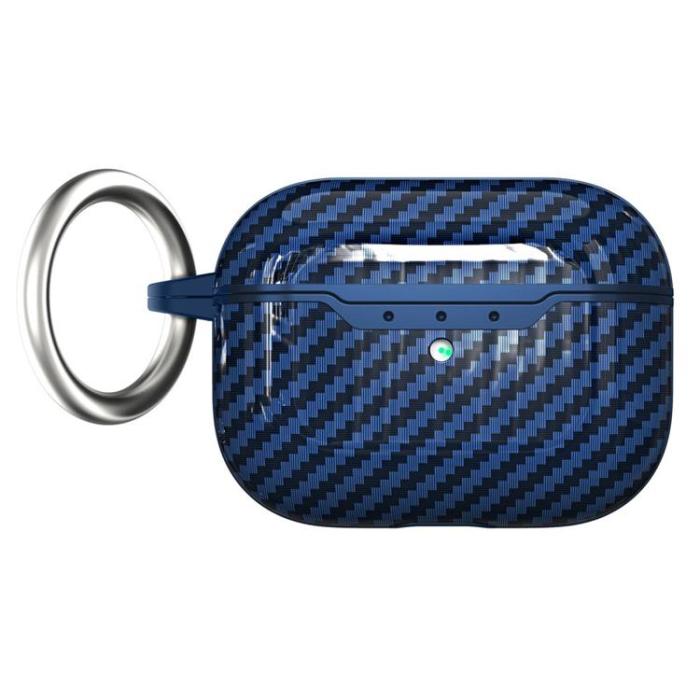 A-One Brand - AirPods Pro 2 Skal Carbon Fiber TPU - Blå