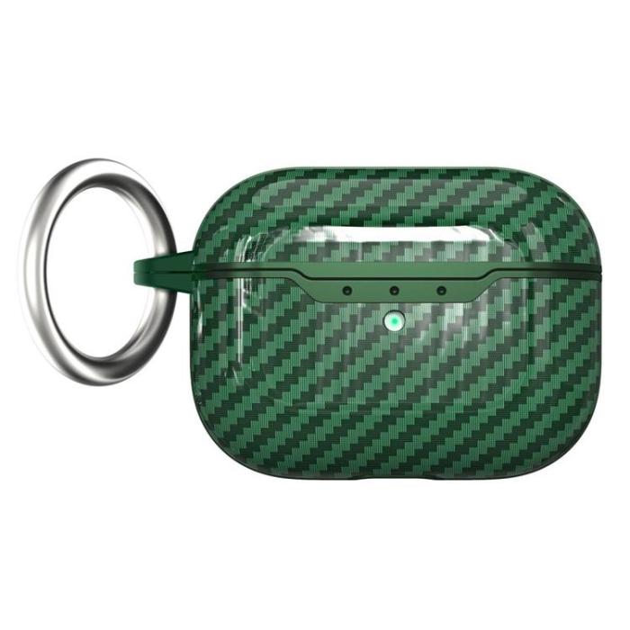 A-One Brand - AirPods Pro 2 Skal Carbon Fiber TPU - Grön