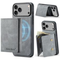 FIERRE SHANN - FIERRE SHANN FS030 iPhone 17 Pro Pl&aring;nboksfodral Konstl&auml;der - Gr&aring;