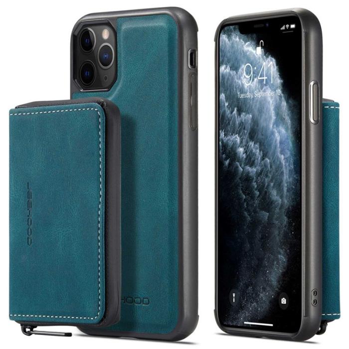 JEEHOOD - JEEHOOD Mobilskal till iPhone 11 Pro Max Konstläder TPU Blå