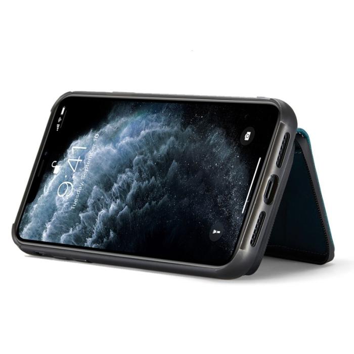 JEEHOOD - JEEHOOD Mobilskal till iPhone 11 Pro Max Konstläder TPU Blå