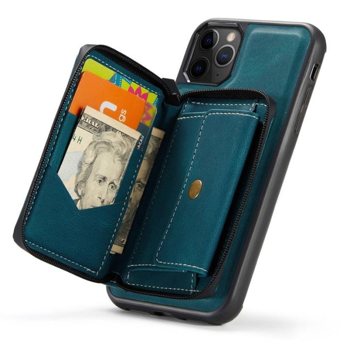 JEEHOOD - JEEHOOD Mobilskal till iPhone 11 Pro Max Konstläder TPU Blå