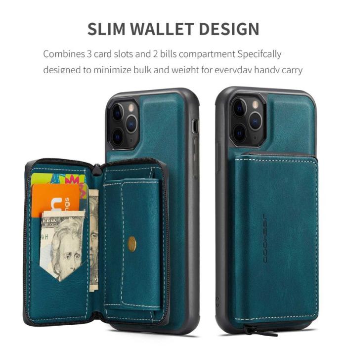 JEEHOOD - JEEHOOD Mobilskal till iPhone 11 Pro Max Konstläder TPU Blå