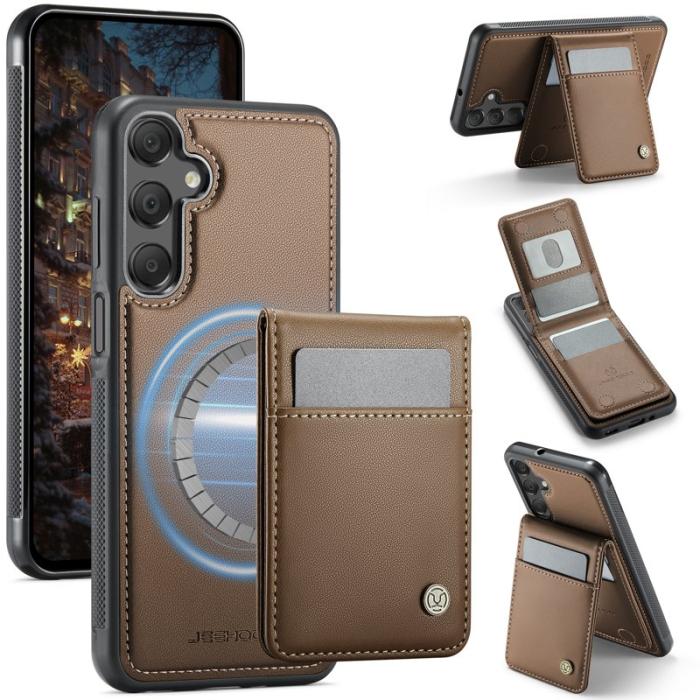 JEEHOOD - JEEHOOD J06 Konstläder fodral till Samsung Galaxy A16 5G/4G - Brun