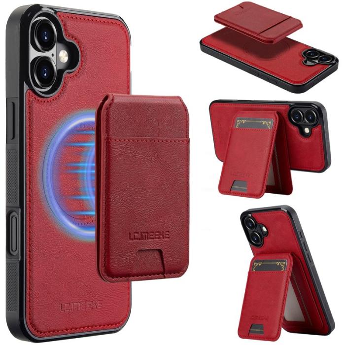 LC.imeeke - LC.IMEEKE L3 iPhone 16 Plus Fodral KonstLäder - Röd