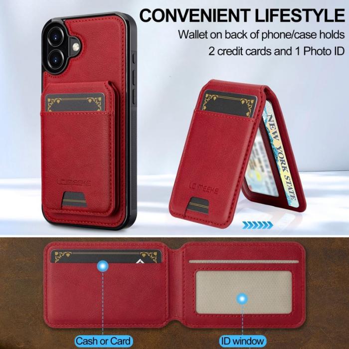 LC.imeeke - LC.IMEEKE L3 iPhone 16 Plus Fodral KonstLäder - Röd