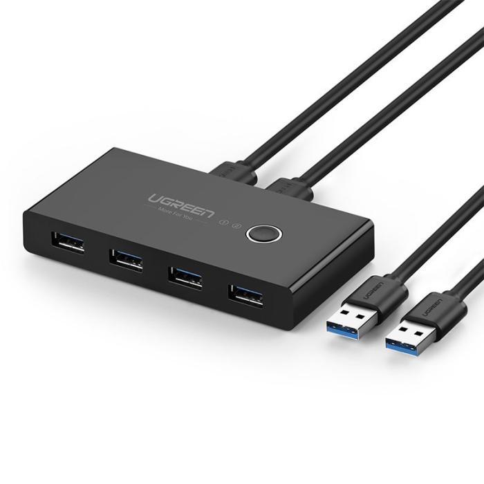Ugreen - Ugreen Switch Box HUB 4x USB 3.2 Gen 1 USB Splitter - Svart