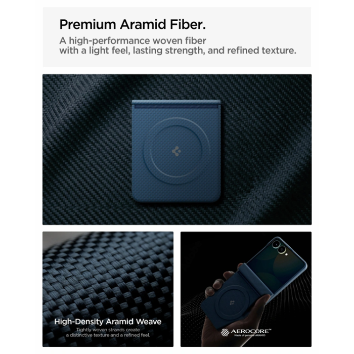 Spigen - Spigen Mobilskal För Galaxy Z Flip 8 MagSafe Airskin Aramid - Navy