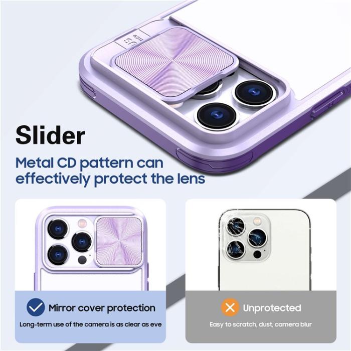 OEM - iPhone 14 Pro Skal Camera Slider - Lila
