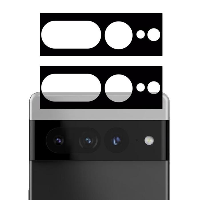 A-One Brand - [2-PACK] Google Pixel 7 Pro Kameralinsskydd i Härdat glas Arc Edge - Svart