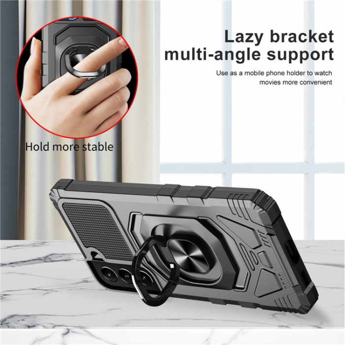 OEM - Galaxy S23 Plus Skal Ringhållare Kickstand Anti-Fall - Svart