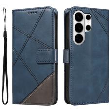 OEM - Samsung Galaxy S26 Ultra Fodral &Auml;kta L&auml;der Geometrisk Design - Bl&aring;