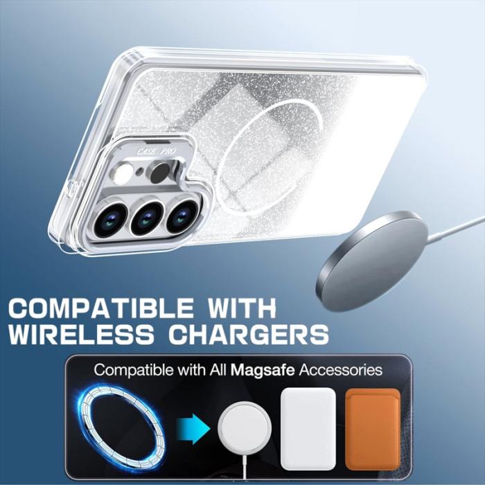 OEM - Samsung Galaxy S26 Ultra Skal Magnetiskt Gradient Glittrigt TPU - Vit