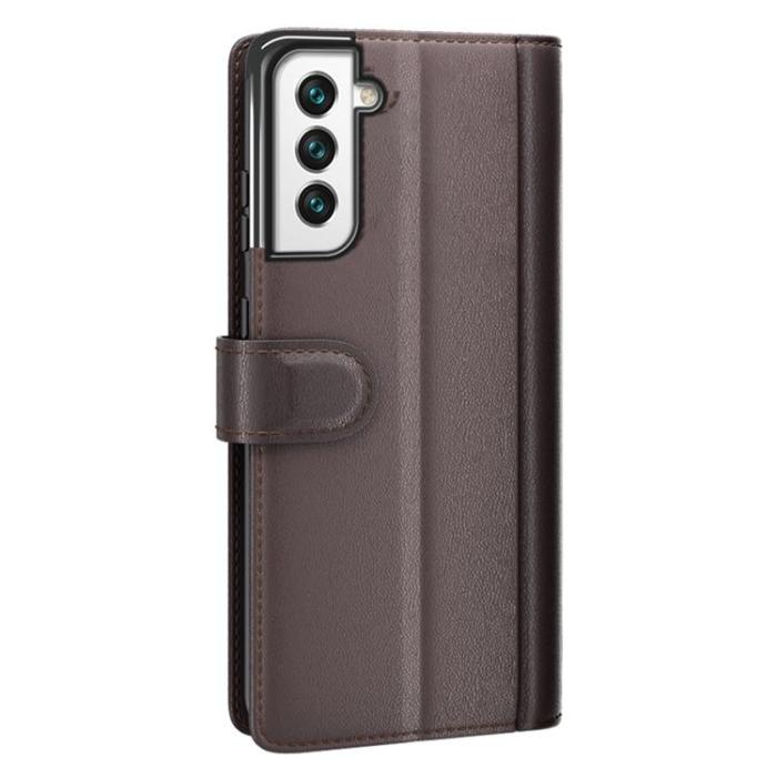 OEM - Magnetisk Äkta Läder Fodral Galaxy S22 Plus - Brun