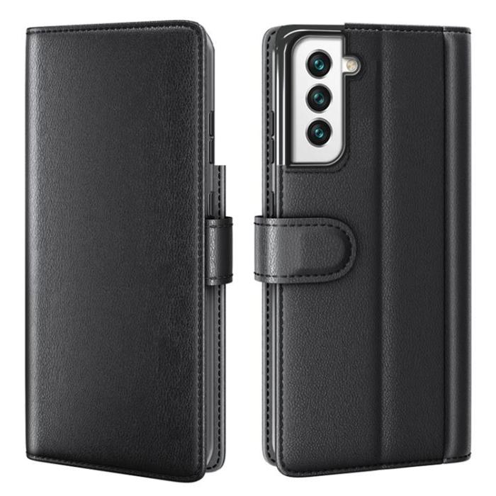 A-One Brand - Magnetisk Äkta Läder Fodral Galaxy S22 Plus - Svart
