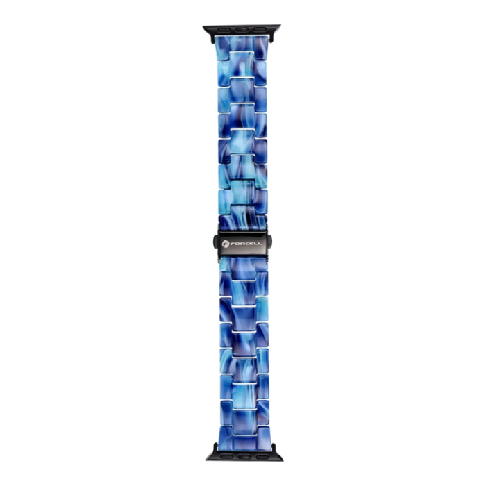 Forcell - Forcell Apple Watch (38/40/41) Armband Resin Marble - Blå