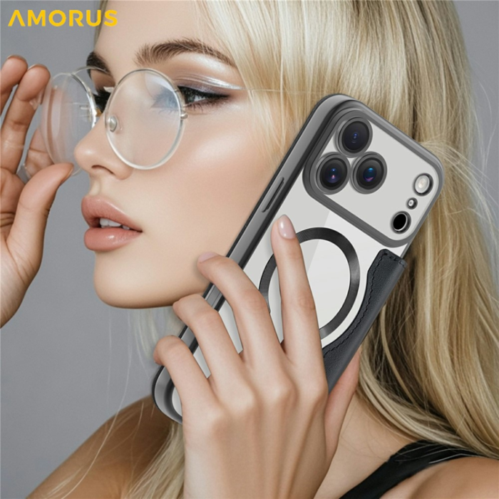 Amorus - AMORUS iPhone 17 Pro Plånboksfodral MagSafe RFID