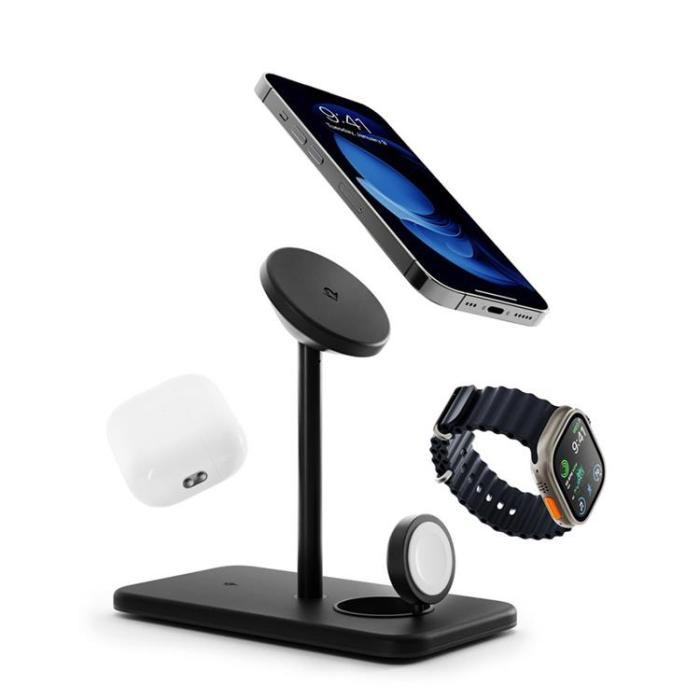 Twelve South - Twelve South 3-in-1 Trådlös Laddare Magsafe iPhone, Apple Watch, AirPods - Svart