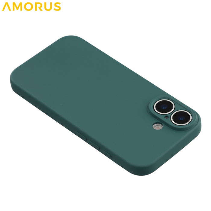 Amorus - AMORUS iPhone 17 Mobilskal Precise Cutouts TPU Fiber - Armégrön