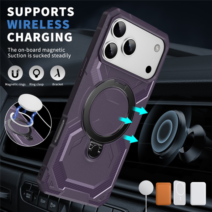 A-One Brand - iPhone 17 Pro Max Mobilskal MagSafe Kickstand TPU + PC - Lila