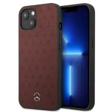 Mercedes - Mercedes L&auml;der Stars Pattern Skal iPhone 13 Mini - R&ouml;d