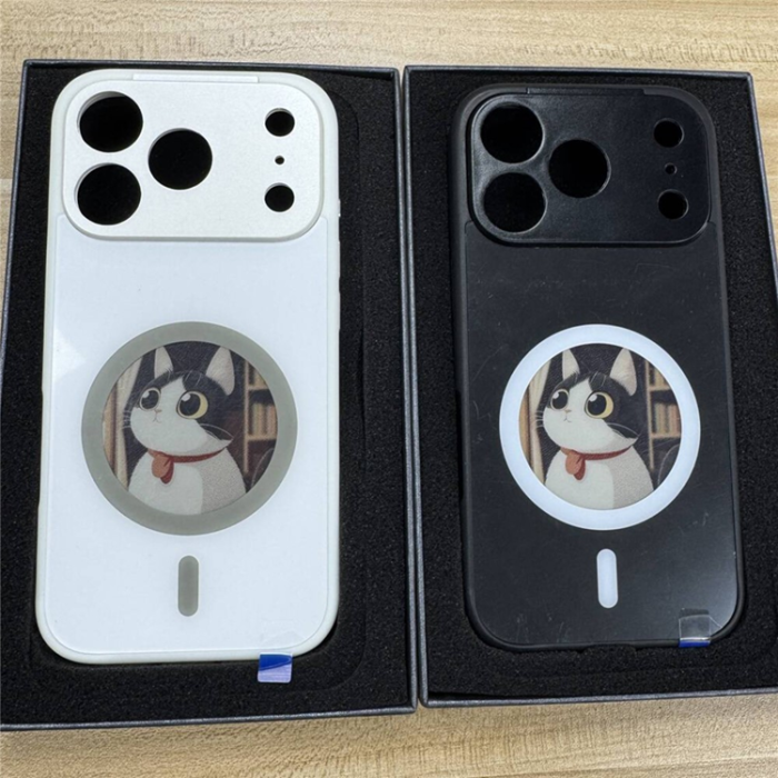 A-One Brand - iPhone 17 Pro Max Mobilskal MagSafe 4 Colors NFC DIY Smart E-Ink Round